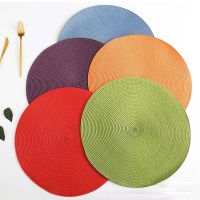 38Cm Round Woven Placemat Table Mats Dining Napkin Pads Non-Slip Heat Resistant Coaster Cushion Kitchen Party Home Decoration