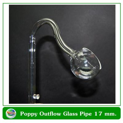 ท่อแก้วสำหรับน้ำออก ทรงดออกปํอบปี้ Poppy outflow glass pipe ขนาด 17 มม.