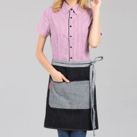 Dark Blue Black Denim Waist Apron Barista Florist Bartender Chef Work Wear Baker Salon Cafe Bistro Diner Ho Uniform D15