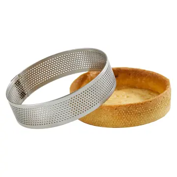 6pcs,3.15 Inch Tart Ring, Perforated Tart Rings for Baking