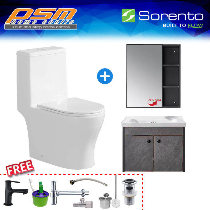 SORENTO One Piece Rimless Flushing Water Closet WC Bathroom Stainless