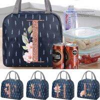 ☸△▨ Cooler Bags Portable Zipper Insulated Lunch Bag Women Child Fridge Bag Picnic Travel Breakfast Box Rose Gold Letter Food Tote