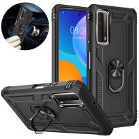 ❂ Shockproof Phone Case For Huawei P Smart 2021 2020 Luxury Car Magnetic Ring Armor Back Cover For Psmart Pro 2019 P Smart Z S