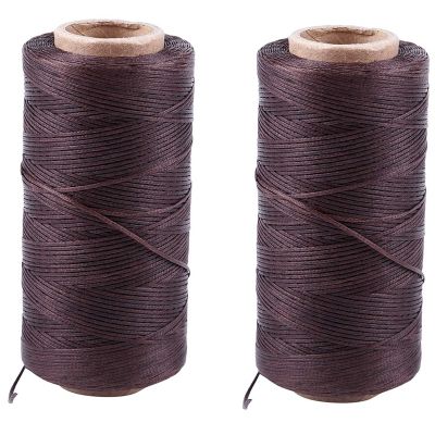 2X 260M 150D 1MM Leather Sewing Waxed Wax Thread Hand Needle Cord Craft DIY New Color:Dark Brown
