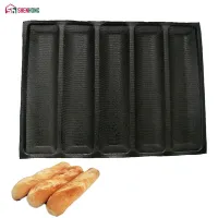 Shenhong Non-Stick Baguette Wave ขนมปังฝรั่งเศส Bakeware Perforated Baking Pan สำหรับ12นิ้ว Sub ม้วนซิลิโคนเบเกอรี่ Liners