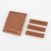 【CW】 24PCS Hand Made Leather Label Patches Sewing Labels Clothing Accessories Tags