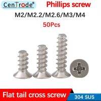 Sekrup ceruk ekor datar kepala datar Countersunk silang sekrup KB Stainless Steel sekrup Tapping ekor datar 50 buah