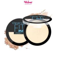 Clever Cat fit me power แป้งพัฟ แป้งผสมรองพื่น 2 ชั้น 18กรัม