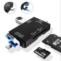 เครื่องอ่าน2.0การ์ดการ์ดรีดเดอร์ USB อเนกประสงค์6-IN-1 OTG2.0 Sd/tf สำหรับคอมพิวเตอร์โทรศัพท์ Android Type-C