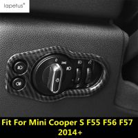 สำหรับ Mini Cooper S F55 F56 F57 2014-2020ไฟหน้าโคมไฟแผงสติกเกอร์ตกแต่งฝาครอบรถคาร์บอนไฟเบอร์อุปกรณ์ตกแต่งภายใน