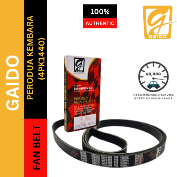 Gaido Fan Belt PERODUA KEMBARA Air Cond Alternator Power Steering Tensioner Belt 4PK1440 Tali