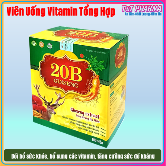 Viên uống vitamin tổng hợp 20b ginseng đông trùng hạ thảo nhân sâm nhung - ảnh sản phẩm 1