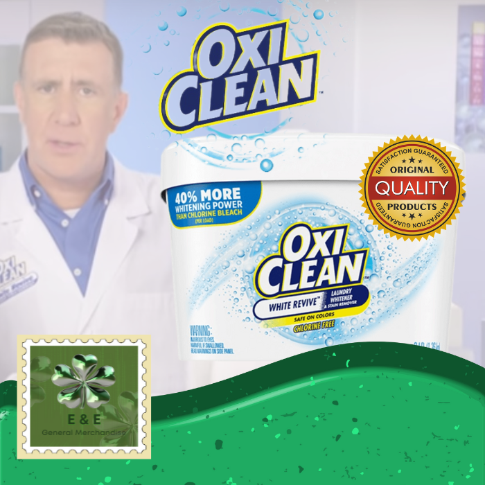 E & E OxiClean White Revive Laundry Whitener + Stain Remover Safe on
