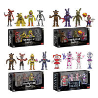 FNAF ตัวเลข Freddy Bonnie Foxy Chica Fazbear Bear Action Figure PVC Collection Nightmare Fredbear บอลลูนตุ๊กตาเด็กของเล่น