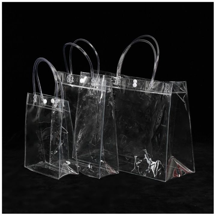 convenience-store-bartender-bag-packaging-bag-stall-transparent-plastic-bag-handbag-pvc-net-red-drink-hand-bag-may
