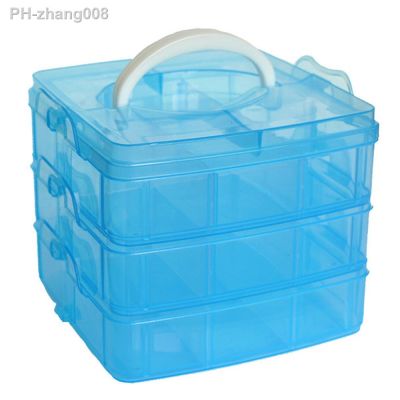 3 Layers 18 Compartments Clear Storage Box Container Jewelry Bead Organizer Case Plastic Empty Box Multifunction Tool Case