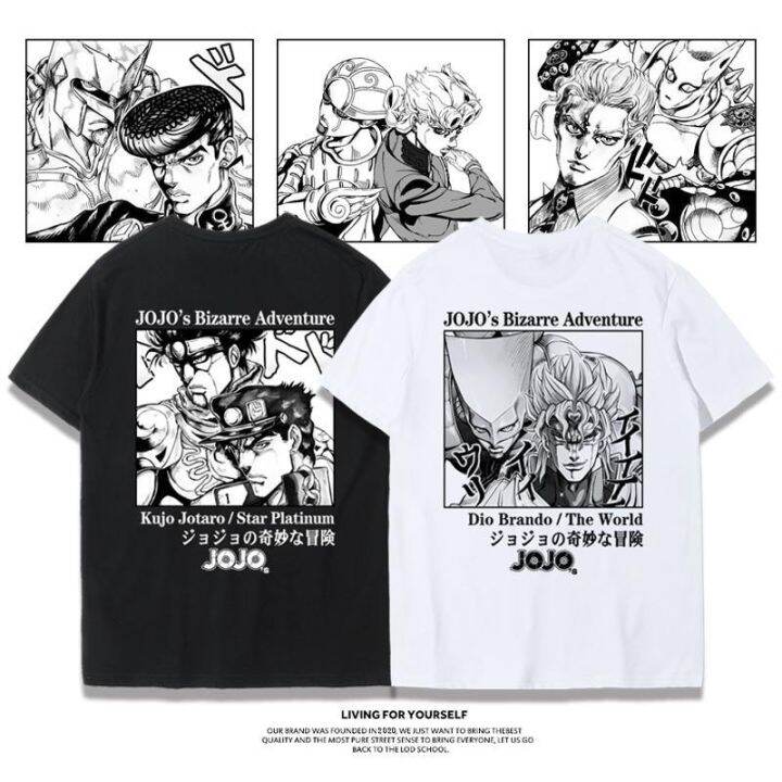 เสื้อยืด-sorajo-jotaro-kira-yoshikage-ภาพเคลื่อนไหวร่วมกันอุปกรณ์ต่อพ่วง-jojos-bizarre-adventure-เสื้อยืดชายน้ำแขนสั้น