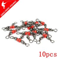 10Pcs/lot Solid Ring Fishing Tackle Accessory equipment Fishing Rolling Triple Swivels Bearing Connector Fish Hooks Accessories