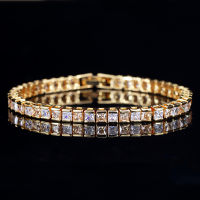 PANSYSEN 18K Gold Color Luxury Real 925 Silver Jewelry Bracelets for Women With Green Blue White AAAA Zircon Fashion Party Gift