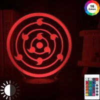 ▥✑ Japanese Anime Naruto Rinnegan Sharingan Cool Kids Night Light LED Color Changing Touch Sensor Light Bedroom Table Lamp Gift