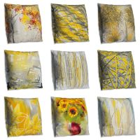 Yellow Plant Pillowcase Geometric Decorative Pillow Cases Eco-Friendly Pillow Home Pillowcase Party Hotel Pillowcase Cover