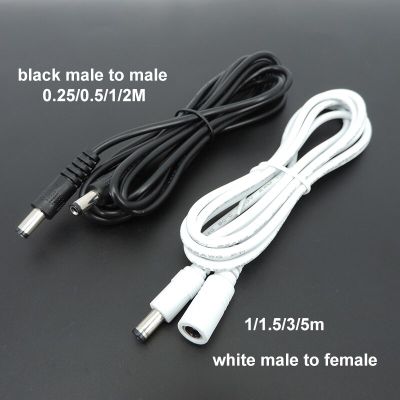 22awg 3A DC Male To male female Power supply Adapter white black cable Plug 5.5x2.1mm Connector wire 12V Extension Cords Electrical Connectors