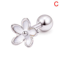 ต่างหูแกนเจาะ Mongin Flower เกลียว Tragus กระดูกอ่อน Cincin Kuping สแตนเลส