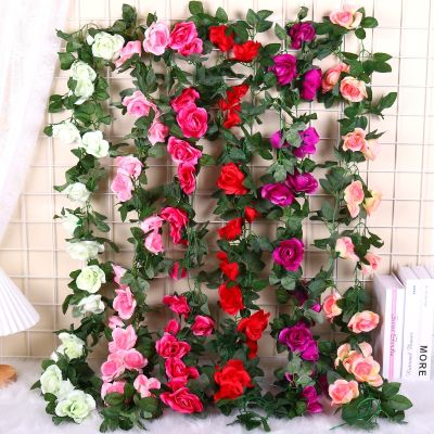 【CC】 artificiales de 240Cm para decoración guirnalda plantas vid falsa flores rosas enredadera decoración boda fiesta del hogar
