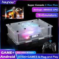 HEYNOW ใหม่ Dual System S905X3 Super Console X Max Plus HD WiFi 97000เกม เครื่องเล่นเกมย้อนยุคสำหรับ Ss PS1 Psp N64 Dcsnes