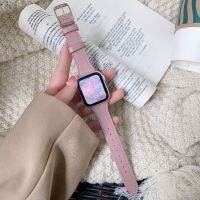 ✥ T-Shape Soft Leather Strap for iwatch Band 40/44mm 41/45mm for Apple Watch Lichee Pattern Loop 38/42mm 49Ultra SE8 7 6 5 4 3 2 1