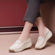 Giày Đế Thuyền Cho Nữ Da Phong Cách Hàn Quốc Giày Sneaker Kiểu Dáng Chắc