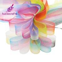 [HOT YUKXKLJWHJKG 578]Lucia Crafts 10 Yles 25Mm Gradient Organza ริบบิ้นสำหรับงานแต่งงานห่อของขวัญดีไอวายแฮนด์เมดเครื่องประดับ P0201