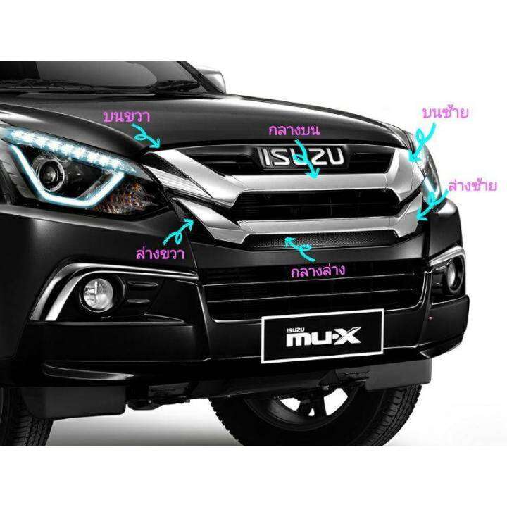 กระจังหน้า-isuzu-mu-x-ปี-2020-ตัวใน-ฝาครอบหน้ากระจัง-isuzu-แท้ศูนย์-100-สีโครมเมี่ยม-สีรมดำ