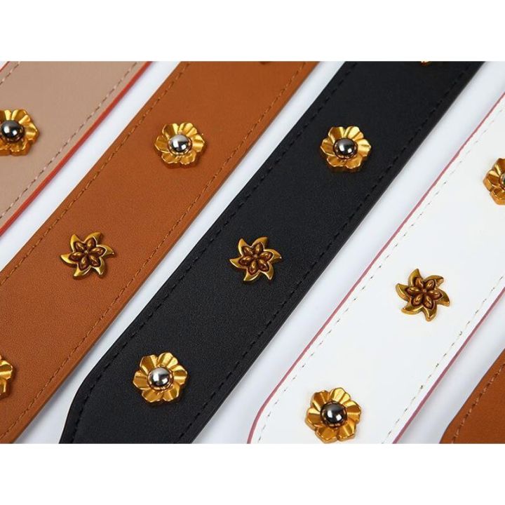 retro-bee-straps-for-bags-leather-handles-for-handbags-wide-shoulder-strap-metal-flower-decoration-anse-sac-a-main