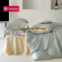 Sondeson Double Color Nature 100% Silk Bedding Set Summer Duvet Cover Pillow Case Bed Sheet Set Queen King For Deep Sleep Gift