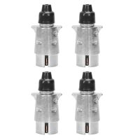 4X 7-Pin Trailer Plug Round Pin 7-Pole Wiring Connector 12V Towbar Towing Caravan Truck Plug N Type Trailer End