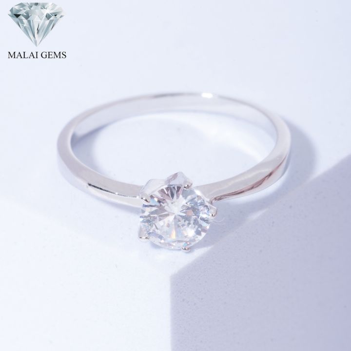 malai-gems-แหวนเพชร-แหวนเพชรชู-เงินแท้-925-เคลือบทองคำขาว-ประดับเพชรสวิส-cz-รุ่น-151-r13112-แถมกล่อง-แหวนเงินแท้-แหวนเงิน-แหวน