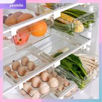 YESMILE Under-shelf ตัวจัดระเบียบตู้เย็น รักษาความสดใหม่ เอบีเอสเอบีเอส กล่องลิ้นชักตู้เย็น มีประโยชน์และดี โปร่งใสโปร่งใส ชั้นเก็บของในตู้เย็น ผลไม้สำหรับผลไม้