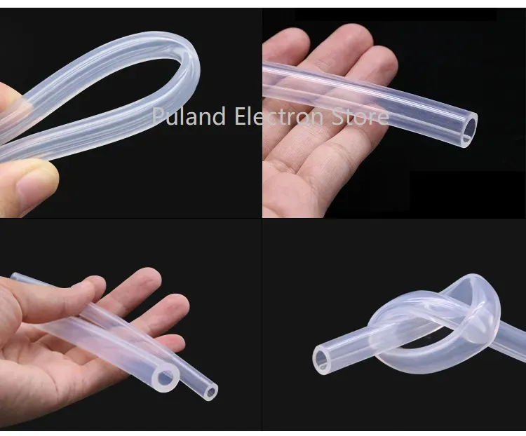 1/5/10M Food Grade Clear Transparent Silicone Rubber Hose ID 0.5 1
