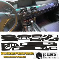 【LZ】✷✓◇  Interior do carro Guarnição película protetora vinil adesivo de fibra de carbono 5D decoração para BMW Série 5 525I 530I E60 2003-2010 LHD