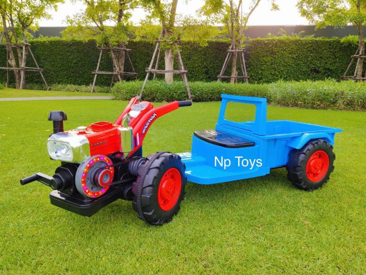 toykidsshop-รถแทรคเตอร์เด็กนั่งรุ่นใหม่-รถไถนา-รถอิแต๊ก-ขนาด2มอเตอร์-tractor-no-2080