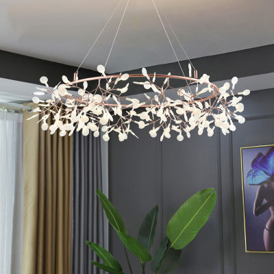 Art mat Nordic hanging living room chandelier modern kitchen firefly lamp goldblack nch circular chandelier lighting