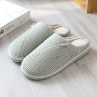 Women Winter Warm Home Slippers Couple Shoes Female Plush solid non-Slip On Soft sole Indoor Flats Comfort Ladies Man Plus Size