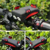 [Big sale]【ของต้องซื้อ】3 in 1 มัลติฟังก์ชั่ Bike Front Lamp Phone Holder USB ชาร์จไฟหน้าจักรยานด้วยฮอร์นแบบชาร์จจักรยานด้านหน้าโคมไฟที่วางโทรศัพท์