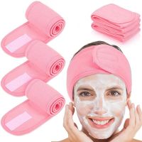 1 PC Makeup Hairband Eyelashes Extension Spa Facial Headband Makeup Wrap Head Terry Cloth Headband Stretch Towel with Magic Tape Adhesives Tape