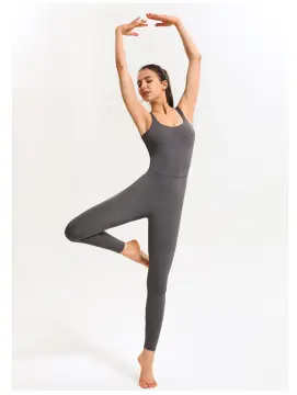 New One-Piece Bodysuit Women Hollowed-out Back Dance Pilates Yoga