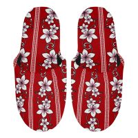 Polynesian Tribal Pohnpei Totem Tattoo Prints Men Women Lightweight Polyester Indoor Casual Soft Plush Hibiscus Cotton Slippers