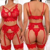 【CC】✉  Transparent Bodysuit Hollow Out Erotic Thongs Garters Babydoll Sets Tights