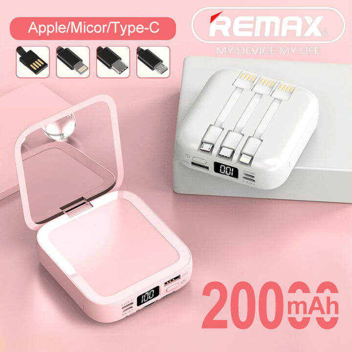 Remax 20000mAh Mini Portable Mirror Power bank Mobile Phone Makeup ...