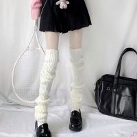 [HOT D] 70ซม.กว่าเข่าญี่ปุ่นเครื่องแบบ JK ขาอุ่นเกาหลี Lolita ฤดูหนาวผู้หญิงถักถุงเท้าบูทตั้งสูงขึ้นถุงเท้าเท้าร้อนฝาครอบ